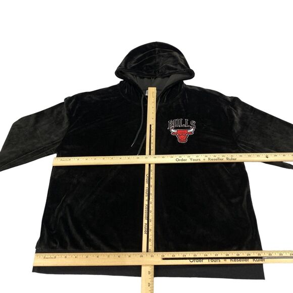Chicago Bulls Jacket Mens XL Black NBA Basketball Sports Hooded Full Zipper - Picture 3 of 15